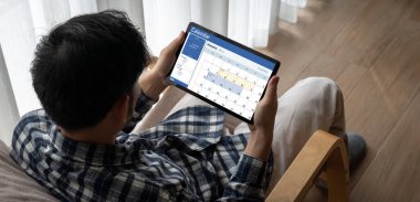 Calendar on computer software application for schedule planning for personal organizer and online business snugly
