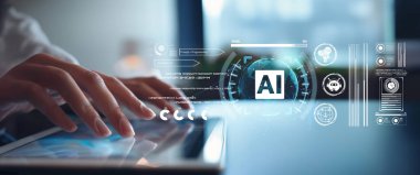 Yapay zeka mühendisliği, büyük veri ve yapay zeka makinesi kavramında yapay zeka beyin işlemcisiyle iş desteği için üretken yapay zeka kullanmayı öğrenen insan etkileşimi. EIDE