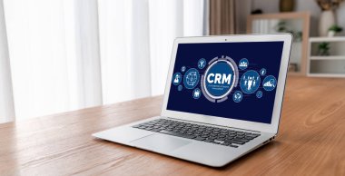 CRM işletme ve işletme için modern bilgisayarda müşteri ilişkileri yönetim sistemi