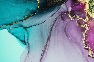 Mermer mürekkep soyut sanatının orijinal resmi. Örnek bir orjinal tablodan yüksek çözünürlüklü fotoğraf. Karargah kağıt dokusuna pürüzsüz mermer desen oluşturmak için soyut resim yapıldı.