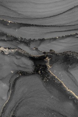 Mermer mürekkep soyut sanatının orijinal resmi. Örnek bir orjinal tablodan yüksek çözünürlüklü fotoğraf. Karargah kağıt dokusuna pürüzsüz mermer desen oluşturmak için soyut resim yapıldı.