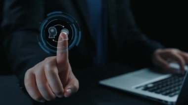 Yapay zeka mühendisliği, büyük veri ve yapay zeka makinesi kavramında yapay zeka beyin işlemcisiyle iş desteği için üretken yapay zeka kullanmayı öğrenen insan etkileşimi. Kullanıcı Kimliği