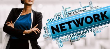 İnsan Kaynakları İşe Alma ve İnsan Ağı Konsepti. Modern grafik arayüzü profesyonel eleman alımını ve personel arayışını gösteriyor. uds