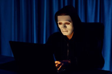 Beyaz suçlu anonim maskesi kodlama şifrelemesi yüklüyor. Programlama ile güvensiz mahremiyet sağlamaya çalışıyor. Bilgisayardan fidye için büyük bir veritabanı almaya çalışıyor. Bireysel.