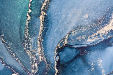 Mermer mürekkep soyut sanatının orijinal resmi. Örnek bir orjinal tablodan yüksek çözünürlüklü fotoğraf. Karargah kağıt dokusuna pürüzsüz mermer desen oluşturmak için soyut resim yapıldı.