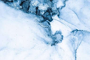 Mermer mürekkep soyut sanatının orijinal resmi. Örnek bir orjinal tablodan yüksek çözünürlüklü fotoğraf. Karargah kağıt dokusuna pürüzsüz mermer desen oluşturmak için soyut resim yapıldı.