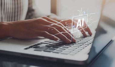Yapay zeka mühendisliği, büyük veri ve yapay zeka makinesi kavramında yapay zeka beyin işlemcisiyle iş desteği için üretken yapay zeka kullanmayı öğrenen insan etkileşimi. EIDE