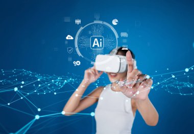 Yapay zeka mühendisliği, büyük veri ve yapay zeka makinesi kavramında yapay zeka beyin işlemcisiyle iş desteği için üretken yapay zeka kullanmayı öğrenen insan etkileşimi. Faas