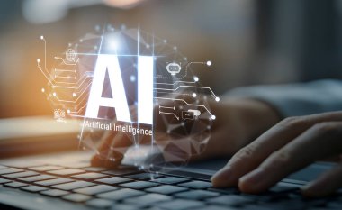 Yapay zeka mühendisliği, büyük veri ve yapay zeka makinesi kavramında yapay zeka beyin işlemcisiyle iş desteği için üretken yapay zeka kullanmayı öğrenen insan etkileşimi. EIDE