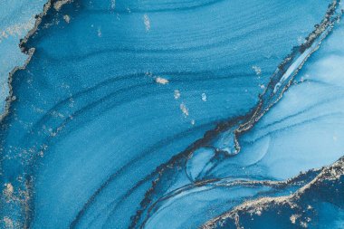 Mermer mürekkep soyut sanatının orijinal resmi. Örnek bir orjinal tablodan yüksek çözünürlüklü fotoğraf. Karargah kağıt dokusuna pürüzsüz mermer desen oluşturmak için soyut resim yapıldı.