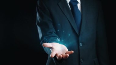 Yapay zeka mühendisliği, büyük veri ve yapay zeka makinesi kavramında yapay zeka beyin işlemcisiyle iş desteği için üretken yapay zeka kullanmayı öğrenen insan etkileşimi. Kullanıcı Kimliği