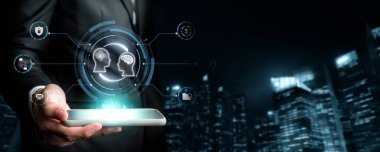 Yapay zeka mühendisliği, büyük veri ve yapay zeka makinesi kavramında yapay zeka beyin işlemcisiyle iş desteği için üretken yapay zeka kullanmayı öğrenen insan etkileşimi. Faas