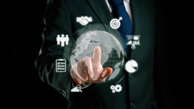 İş adamı küresel pazarlama ve finans konusunda uzmandır. Küresel pazarların karmaşıklığını, stratejileri ve pazarlama erişimini geliştirmek. Küresel finans ve pazarlama UUID 'sinde başarı