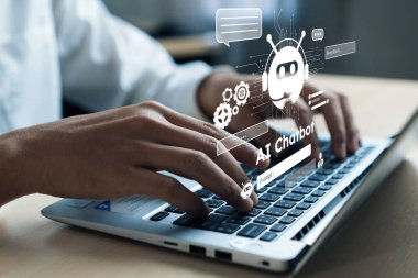 Yapay zeka mühendisliği, büyük veri ve yapay zeka makinesi kavramında yapay zeka beyin işlemcisiyle iş desteği için üretken yapay zeka kullanmayı öğrenen insan etkileşimi. Faas