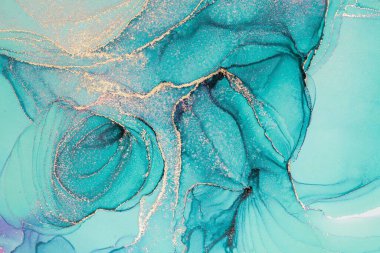 Mermer mürekkep soyut sanatının orijinal resmi. Örnek bir orjinal tablodan yüksek çözünürlüklü fotoğraf. Karargah kağıt dokusuna pürüzsüz mermer desen oluşturmak için soyut resim yapıldı.