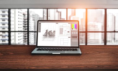 Mimari iş ve profesyonel tasarımcı için mimari tasarım modem yazılım uygulaması