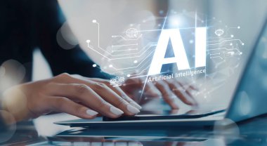 Yapay zeka mühendisliği, büyük veri ve yapay zeka makinesi kavramında yapay zeka beyin işlemcisiyle iş desteği için üretken yapay zeka kullanmayı öğrenen insan etkileşimi. EIDE