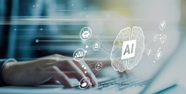 Yapay zeka mühendisliği, büyük veri ve yapay zeka makinesi kavramında yapay zeka beyin işlemcisiyle iş desteği için üretken yapay zeka kullanmayı öğrenen insan etkileşimi. EIDE