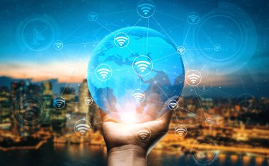 Küresel İş Büyümesi için 5G İletişim Teknolojisi Kablosuz İnternet Ağı, Sosyal Medya, Dijital E-ticaret ve Eğlence Evi Kullanımı. uds
