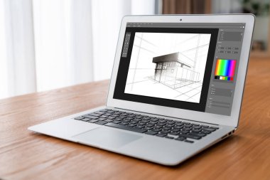 Mimari iş ve profesyonel tasarımcı için mimari tasarım modem yazılım uygulaması