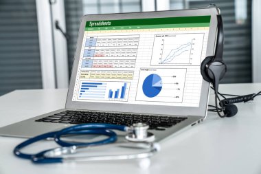 Spreadsheet document information financial startup concept. data and graphs in spreadsheet documents for online analysis project dashboard accounting digital snugly