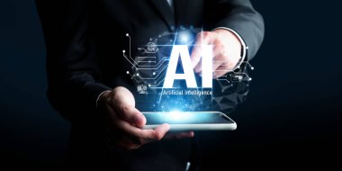 Yapay zeka mühendisliği, büyük veri ve yapay zeka makinesi kavramında yapay zeka beyin işlemcisiyle iş desteği için üretken yapay zeka kullanmayı öğrenen insan etkileşimi. Faas