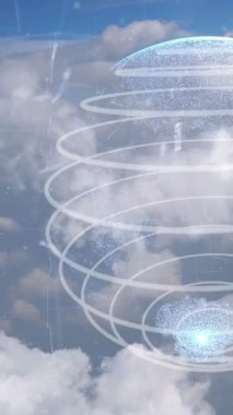 Gökyüzündeki bulutlar üzerinde bağlantı modernizasyonu ağı küresel bağlantılar ve uluslararası iş ağı konseptini gösteriyor .