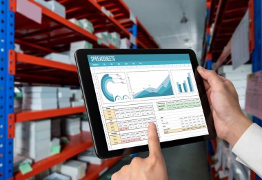 Spreadsheet document information financial startup concept. data and graphs in spreadsheet documents for online analysis project dashboard accounting digital snugly