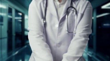 Akıllı doktorların HUD gösterge panelini tutup laboratuvarda yüzen vücut hologramlarını yakın plan çekimleri. Teknoloji kullanarak insan anatomisini inceleyen ve gösteren yetenekli bir tıp çalışanı. İyileştirici.