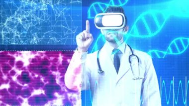 Doktor kalp hologramına ve DNA hologramına bakıyor ve genetik mutasyona bakıp tıbbi verileri analiz ediyor. Genetik verilere bakan yetenekli bir tıp çalışanı. Aygıt.