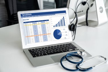 Spreadsheet document information financial startup concept. data and graphs in spreadsheet documents for online analysis project dashboard accounting digital snugly