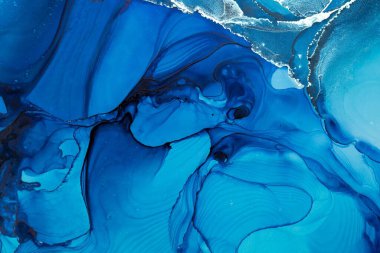 Mermer mürekkep soyut sanatının orijinal resmi. Örnek bir orjinal tablodan yüksek çözünürlüklü fotoğraf. Karargah kağıt dokusuna pürüzsüz mermer desen oluşturmak için soyut resim yapıldı.