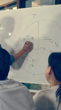 Asyalı iş adamları modern ofiste grup toplantısında pazarlama stratejisini tartıştılar. İş finans ve takım çalışması kavramı.