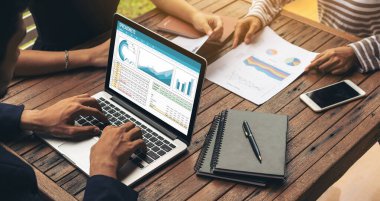 Spreadsheet document information financial startup concept. data and graphs in spreadsheet documents for online analysis project dashboard accounting digital snugly