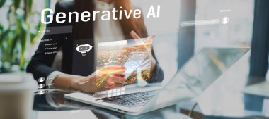 Yapay zeka mühendisliği, büyük veri ve yapay zeka makinesi kavramında yapay zeka beyin işlemcisiyle iş desteği için üretken yapay zeka kullanmayı öğrenen insan etkileşimi. EIDE