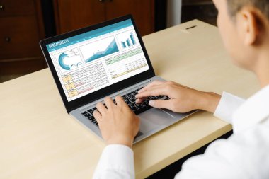 Spreadsheet document information financial startup concept. data and graphs in spreadsheet documents for online analysis project dashboard accounting digital snugly