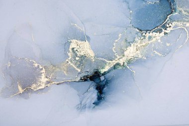 Mermer mürekkep soyut sanatının orijinal resmi. Örnek bir orjinal tablodan yüksek çözünürlüklü fotoğraf. Karargah kağıt dokusuna pürüzsüz mermer desen oluşturmak için soyut resim yapıldı.