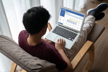 Calendar on computer software application for schedule planning for personal organizer and online business snugly