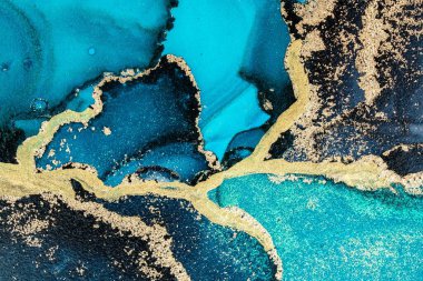 Mermer mürekkep soyut sanatının orijinal resmi. Örnek bir orjinal tablodan yüksek çözünürlüklü fotoğraf. Karargah kağıt dokusuna pürüzsüz mermer desen oluşturmak için soyut resim yapıldı.