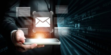 İş adamı e-posta kutusunu kontrol ediyor, daha iyi verimlilik için mesajları düzenliyor ve önceliklerini belirliyor. Etkili iletişim için akıllı e-posta teknikleri öğren. FaaS