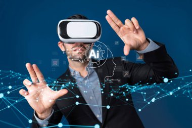 Yapay zeka mühendisliği, büyük veri ve yapay zeka makinesi kavramında yapay zeka beyin işlemcisiyle iş desteği için üretken yapay zeka kullanmayı öğrenen insan etkileşimi. Faas