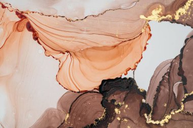 Mermer mürekkep soyut sanatının orijinal resmi. Örnek bir orjinal tablodan yüksek çözünürlüklü fotoğraf. Karargah kağıt dokusuna pürüzsüz mermer desen oluşturmak için soyut resim yapıldı.