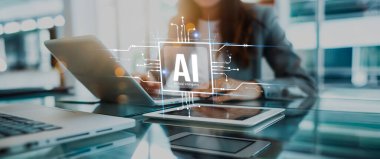 Yapay zeka mühendisliği, büyük veri ve yapay zeka makinesi kavramında yapay zeka beyin işlemcisiyle iş desteği için üretken yapay zeka kullanmayı öğrenen insan etkileşimi. EIDE