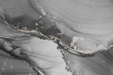 Mermer mürekkep soyut sanatının orijinal resmi. Örnek bir orjinal tablodan yüksek çözünürlüklü fotoğraf. Karargah kağıt dokusuna pürüzsüz mermer desen oluşturmak için soyut resim yapıldı.