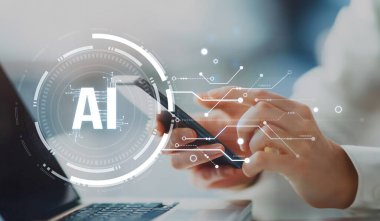 Yapay zeka mühendisliği, büyük veri ve yapay zeka makinesi kavramında yapay zeka beyin işlemcisiyle iş desteği için üretken yapay zeka kullanmayı öğrenen insan etkileşimi. EIDE