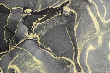 Mermer mürekkep soyut sanatının orijinal resmi. Örnek bir orjinal tablodan yüksek çözünürlüklü fotoğraf. Karargah kağıt dokusuna pürüzsüz mermer desen oluşturmak için soyut resim yapıldı.