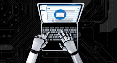 Email notification message showing on computer screen snugly. Digital marketing message information text from business to customer client 3D illustration