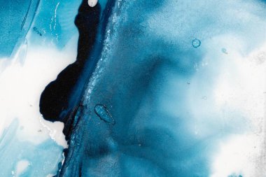 Mermer mürekkep soyut sanatının orijinal resmi. Örnek bir orjinal tablodan yüksek çözünürlüklü fotoğraf. Karargah kağıt dokusuna pürüzsüz mermer desen oluşturmak için soyut resim yapıldı.