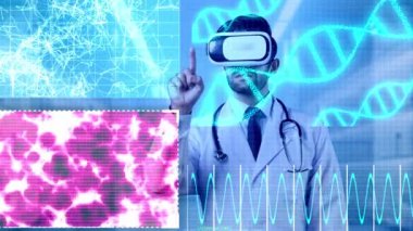Doktor kalp hologramına ve DNA hologramına bakıyor ve genetik mutasyona bakıp tıbbi verileri analiz ediyor. Genetik verilere bakan yetenekli bir tıp çalışanı. Aygıt.