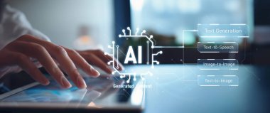 Yapay zeka mühendisliği, büyük veri ve yapay zeka makinesi kavramında yapay zeka beyin işlemcisiyle iş desteği için üretken yapay zeka kullanmayı öğrenen insan etkileşimi. EIDE